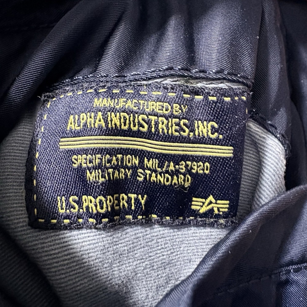 Alpha Industries Bomber Jacket Mens Navy Small Slim Fit MA1 Reversible Military - Picture 2 of 16